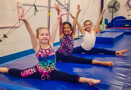 girls doing gymnastics